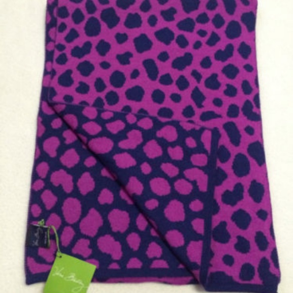 Vera Bradley Purple Leopard Spots Knit Scarf - Picture 3 of 4